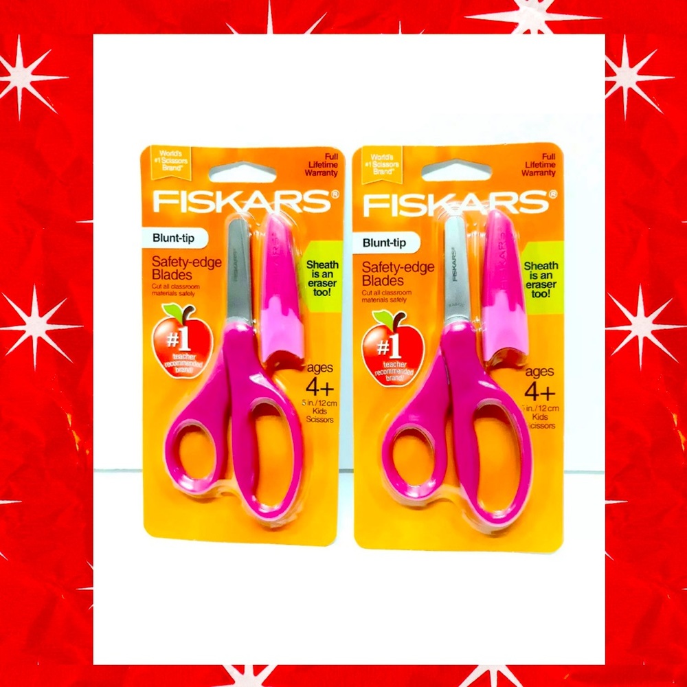 Fiskars -Blunt Tip Kids Scissors (5 in.) with Sheath Safety-Edge 2-packs